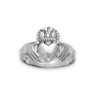 Picture of 14K Medium White Gold Claddagh Ring