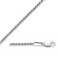 Picture of 10K White Gold 1.5mm Diamond Cut Solid Rope Chain