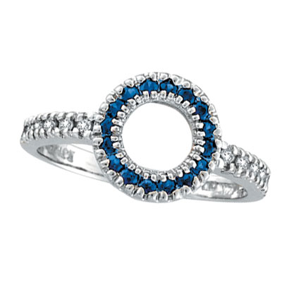 Tall Jewelry Boxes  Women on Picture Of 14k White Gold  14ct Diamond    27ct Sapphire Circle Ring