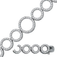 Picture of 14K White Gold Diamond Circle Link Bracelet