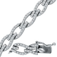 Picture of 14K White Gold Diamond Twisted Link Bracelet