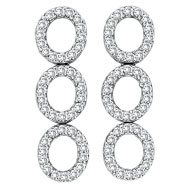 Picture of 14K White Gold 2.60ct Diamond Triple Oval Earrings