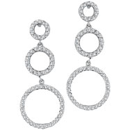 Picture of 14K White Gold 1.19ct Diamond Graduated Circle Earrings