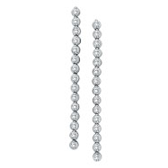 Picture of 14K White Gold 1.11ct 30-Diamond Drop Bezel Set Earrings