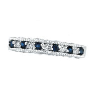 Picture of 14K White Gold Sapphire And Diamond Stack Ring