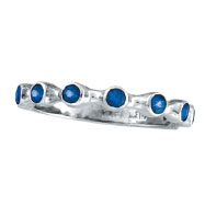 Picture of 14K White Gold Bezel Sapphire Ring Band