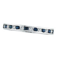 Picture of 14K White Gold Sapphire & .50ct Diamond Channel Set Eternity Ring Band