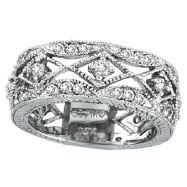 Picture of 14K White Gold 1.0ct Diamond Antiqued Eternity Ring Band