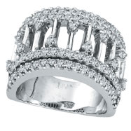 Picture of 14K White Gold 1.86ct Diamond Bar-Design Ring