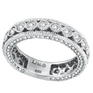 Picture of 14K White Gold Three Sided Bezel Set 1.28ct Diamond Eternity Ring Band