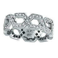 Picture of 14K White Gold .75ct Diamond Open Hexagon-Shaped Eternity Ring