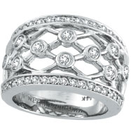 Picture of 14K White Gold 1.0ct Diamond Right Hand Crossbar Ring