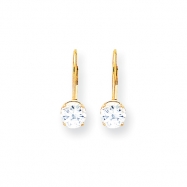 Picture of 14k 6mm Cubic Zirconia leverback earring