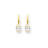Picture of 14k 6x4mm Oval Cubic Zirconia leverback earring