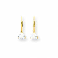 Picture of 14k 5mm Trillion Cubic Zirconia leverback earring