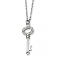Picture of Stainless Steel Key with CZ 24in Necklace chain