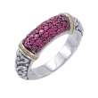 Alesandro Menegati 18K Accented Sterling Silver Ring with Rubies
