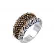 Alesandro Menegati 18K Accented Sterling Silver Ring with Brown Diamonds