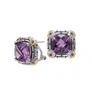 Picture of Alesandro Menegati 14K Accented Sterling Silver Earrings with Amethyst and Iolite