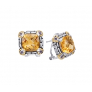 Picture of Alesandro Menegati 14K Accented Sterling Silver Earrings with Citrine and Iolites