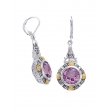 Alesandro Menegati 14K Accented Sterling Silver Earrings with Diamonds and Amethyst