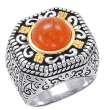 Alesandro Menegati 14K Accented Sterling Silver Ring with Carnelian