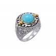 Alesandro Menegati 14K Accented Sterling Silver Ring with Turquoise