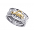 Alesandro Menegati 14K Gold & Sterling Silver "Love" Ring