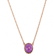 Picture of 14K Rose Gold Genuine Amethyst Necklace