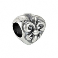 Picture of Sterling Silver Kera Fleur-de-lis Bead Ring Size 6