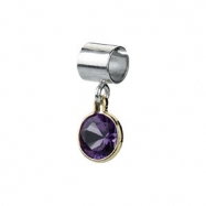 Picture of Sterling Silver & 14k Yellow Gold June Kera Bead With Birthstone Dangle Ring Size 6