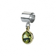 Picture of Sterling Silver & 14k Yellow Gold August Kera Bead With Birthstone Dangle