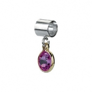 Picture of Sterling Silver & 14k Yellow Gold October Kera Bead With Birthstone Dangle Ring Size 6