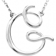 Sterling G Silver Fashion Script Initial Necklace