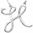 Sterling H Silver Fashion Script Initial Necklace