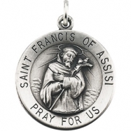 Picture of Sterling Silver 22.00 MM St. Francis Of Assisi Medal