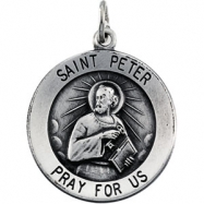 Picture of Sterling Silver 18.00 MM St. Peter Medal