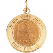 Picture of 14K Yellow Gold Jesus Mary Joseph Medal