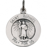 Picture of Sterling Silver 15.00 MM St. Raphael Medal
