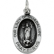 Picture of Sterling Silver 28.75 X 20.0 Oval Lady Of Guadalupe Pnd Mdl