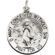 Sterling Silver Rd Miraculous Pend Medal