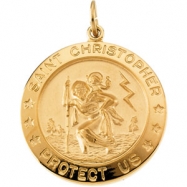 Picture of Yellow Gold Filled St. Christopher Medal With 24 Inch Chain