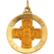 Picture of 14K Yellow Gold St. Christopher 4-way Air Land Sea Medal