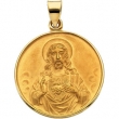 18K Yellow Gold Sacred Heart Medal