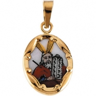 Picture of 14K Yellow Gold Ceramic Moses Pendant