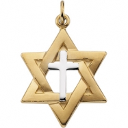 Picture of Sterling Yellow Filled Gold Ygf & Streling Silver Two Tone Star Of David Pendant