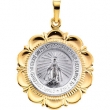 14K White Yellow Gold Two Tone Miraculous Medal