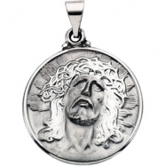 Picture of 14K White Gold Hollow Face Of Jesus (ecce Homo) Pendant