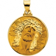 Picture of 14K Yellow Gold Hollow Face Of Jesus (ecce Homo) Pendant