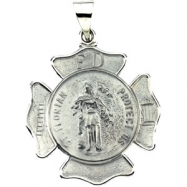 Picture of 14K White Gold Hollow St. Florian Medal